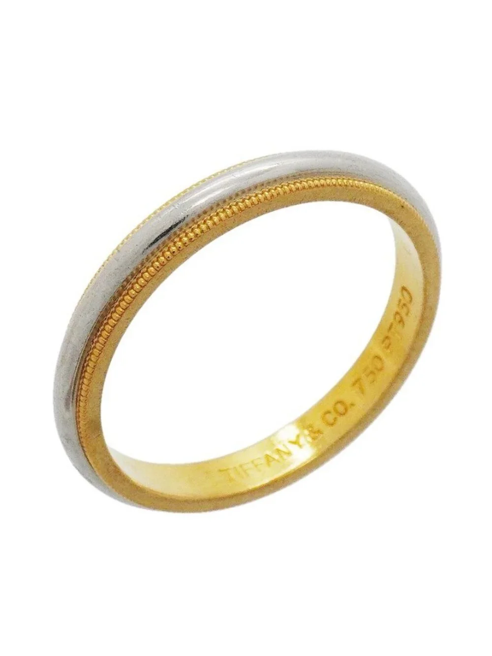Tiffany & Co Ring Milgrain 18k Yellow Gold Platinum